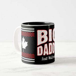 Big Daddy met Canadese Maple & Uw Naam op Zwart Tweekleurige Koffiemok