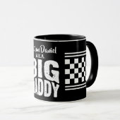 Big Daddy met jouw naam in witte tekst op zwart Mok (Voorkant rechts)