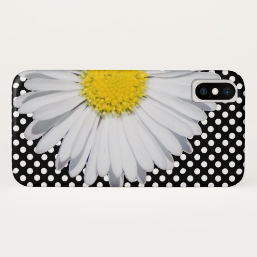 Big Daisy en Polka Dot iPhone X Hoesje (Achterkant (horizontaal))
