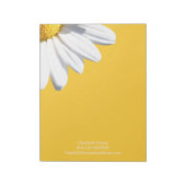 Big Daisy on Yellow Background, gepersonaliseerd Notitieblok (Linkerzijde)