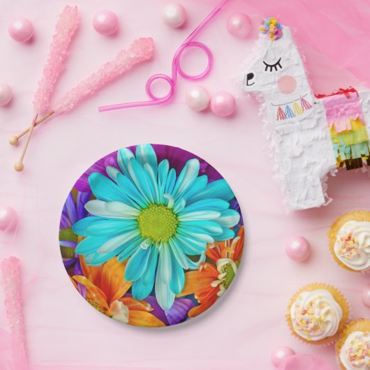 Big Daisy Pattern Papieren Bordje (Feest)