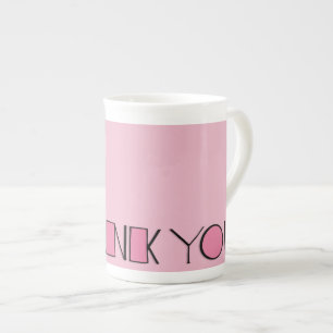 Big Dankjewel roze Bone China Mok