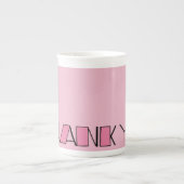 Big Dankjewel roze Bone China Mok (Voorkant)