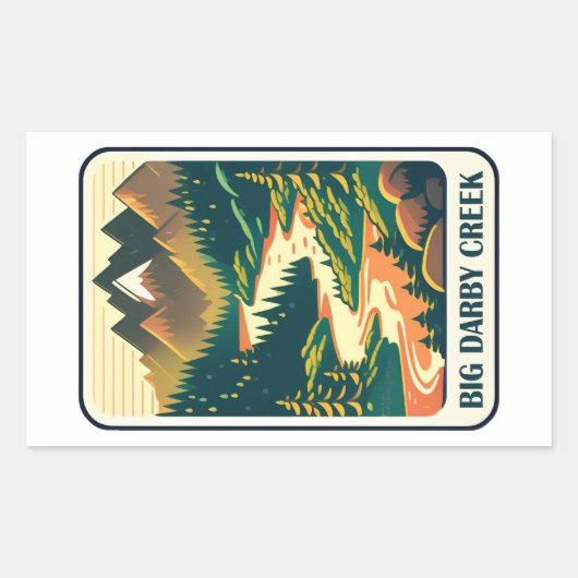 Big Darby Creek Ohio Kleuren Rechthoekige Sticker (Voorkant)
