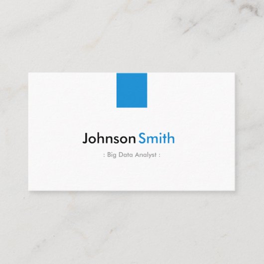 Big Data Analyst - Eenvoudig Aqua Blue Visitekaartje (Voorkant)