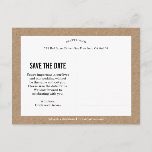 Big Day Save the Date Briefkaart (Achterkant)