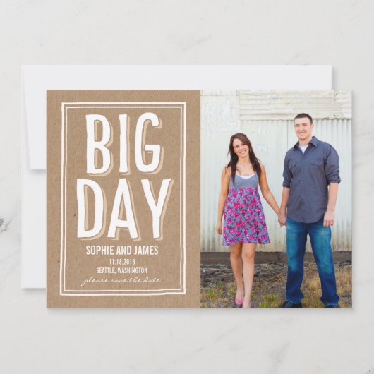 Big Day Save the Date Card (Voorkant)
