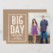 Big Day Save the Date Card (Voorkant / Achterkant)