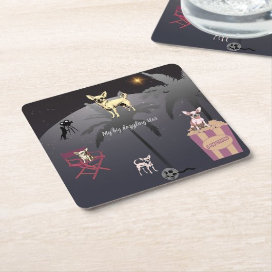 Big Dazzling Star Kartonnen Onderzetters (Schuin)