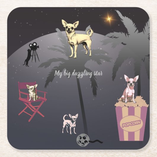 Big Dazzling Star Kartonnen Onderzetters (Voorkant)