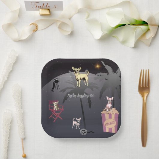 Big Dazzling Star Papieren Bordje (Huwelijk)