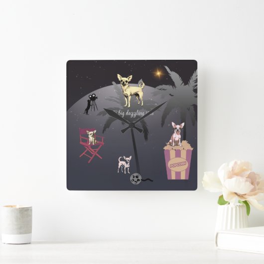 Big Dazzling Star Vierkante Klok (Huis)