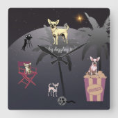 Big Dazzling Star Vierkante Klok (Voorkant)