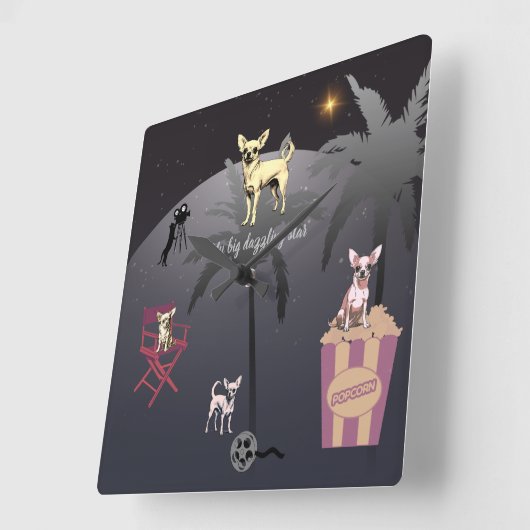 Big Dazzling Star Vierkante Klok (Hoek)