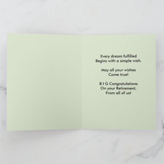 BIG - de Prijsverhoging van de Naam feliciteert Ve Kaart (Binnen)