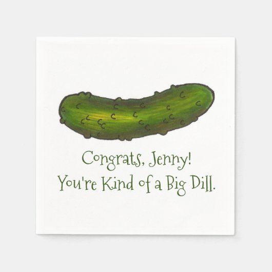 Big Deal Dill Pickle Gefeliciteerd Crunchy Green Servet (Voorkant)