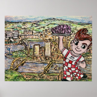 "Big Deal" - waterverf voor crayon Poster