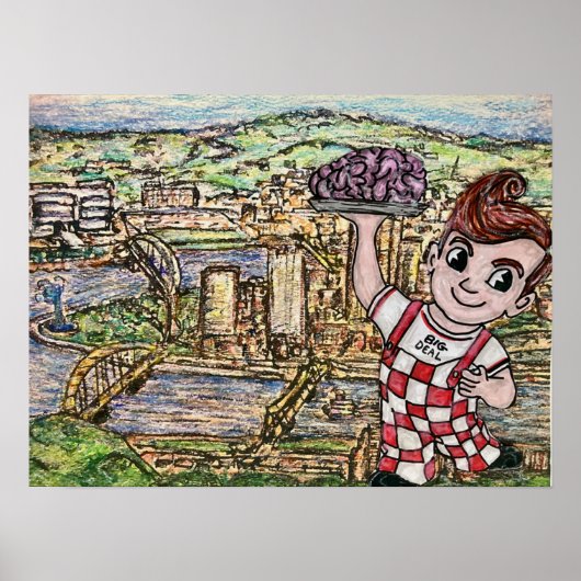 "Big Deal" - waterverf voor crayon Poster (Voorkant)