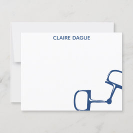 Big Dee Snaffle Bit Horse Notecard - Marine Bedankkaart