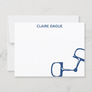 Big Dee Snaffle Bit Horse Notecard - marine Bedankkaart