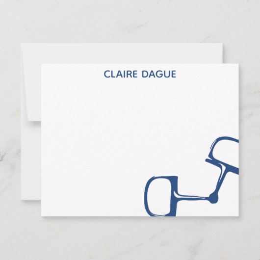 Big Dee Snaffle Bit Horse Notecard - Marine Bedankkaart (Voorkant)