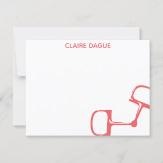 Big Dee Snaffle Bit Horse Notitiekaart - Koraal