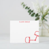 Big Dee Snaffle Bit Horse Notitiekaart - Koraal (Staand voorkant)