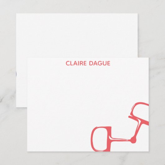 Big Dee Snaffle Bit Horse Notitiekaart - Koraal (Voorkant / Achterkant)