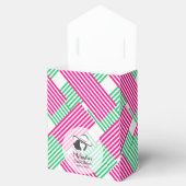 Big Derby Pet Lady Hot Pink Green Stripes Tent Bedankdoosjes (Geopend)