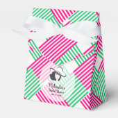 Big Derby Pet Lady Hot Pink Green Stripes Tent Bedankdoosjes (Voorkant Zijde)