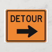 Big Detour Right Street Sign Briefkaart (Voorkant)