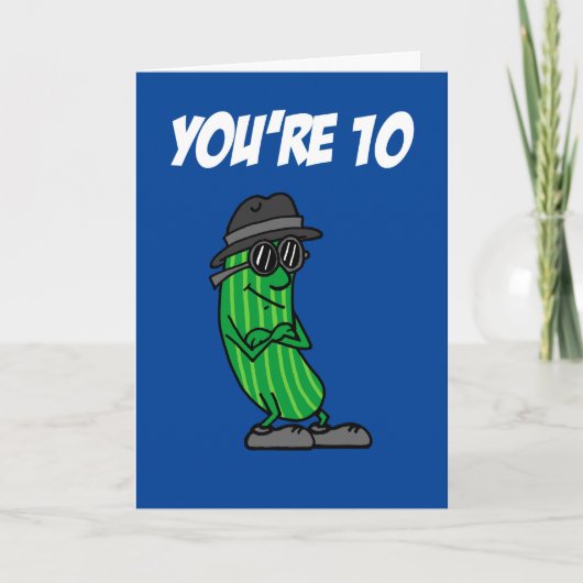 Big Dill 10th Verjaardag Pickle Pun Kaart (Voorkant)