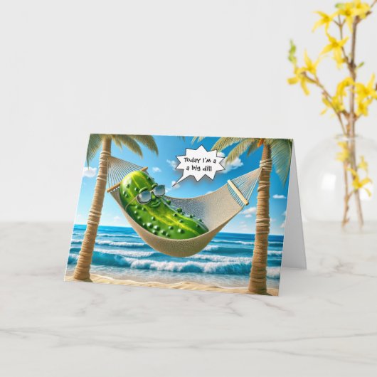 Big Dill augurk in een hangmat Kaart (Gele Bloem)