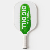 Big Dill Cartoon Funny, gepersonaliseerd Pickleball Paddle (Achterkant)
