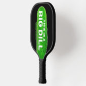 Big Dill Cartoon Funny Personalized Black Pickleball Paddle (Links)