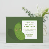 Big Dill Green Pickle Baby shower Bedankt Kaart (Staand voorkant)