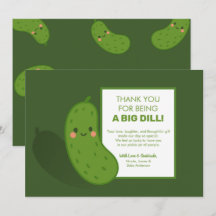 Big Dill Green Pickle Baby shower Bedankt