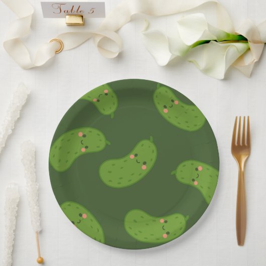 Big Dill Green Pickle Baby shower Papieren Bordje (Huwelijk)