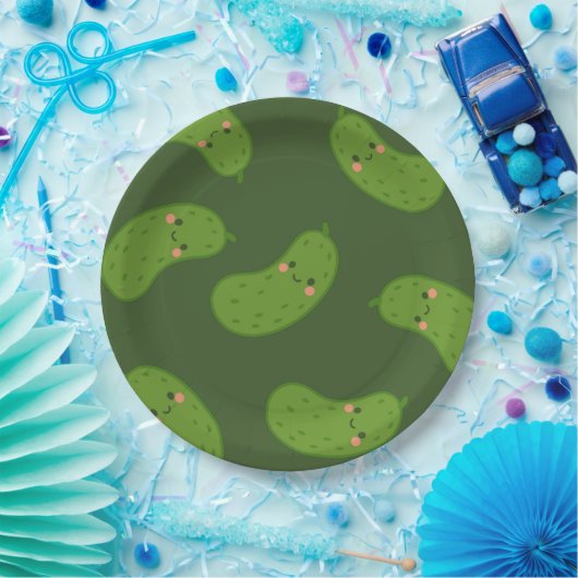 Big Dill Green Pickle Baby shower Papieren Bordje (Feest)