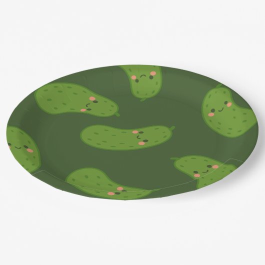 Big Dill Green Pickle Baby shower Papieren Bordje (Gekanteld)
