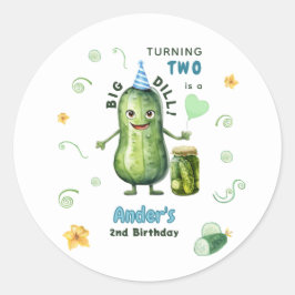 Big Dill Pickle Boy Birthday Any Age Ronde Sticker