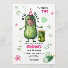 Big Dill Pickle Girl Birthday Any Age Photo  Kaart