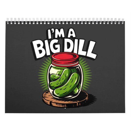 Big Dill Pickle Jar Graphic voor Pickle Lovers Kalender (Hoes)