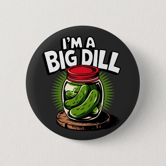 Big Dill Pickle Jar Graphic voor Pickle Lovers Ronde Button 5,7 Cm (Voorkant)