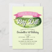 Big Dill Pickle Meisje's Kinder 1e Verjaardag Kaart (Voorkant)