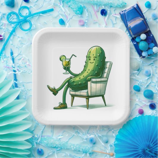 Big Dill Pickle met een cocktail Papieren Bordje (Feest)