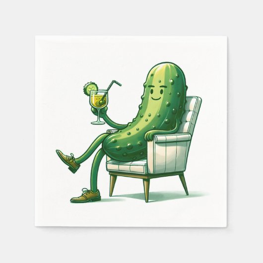 Big Dill Pickle met een cocktail Servet (Voorkant)