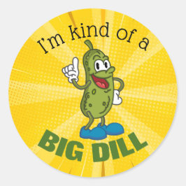 Big Dill Pickle Pun Button Ronde Sticker