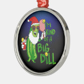 Big Dill PIckleball Santa Kerstmis Metalen Ornament (Links)