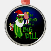 Big Dill PIckleball Santa Kerstmis Metalen Ornament (Voorkant)